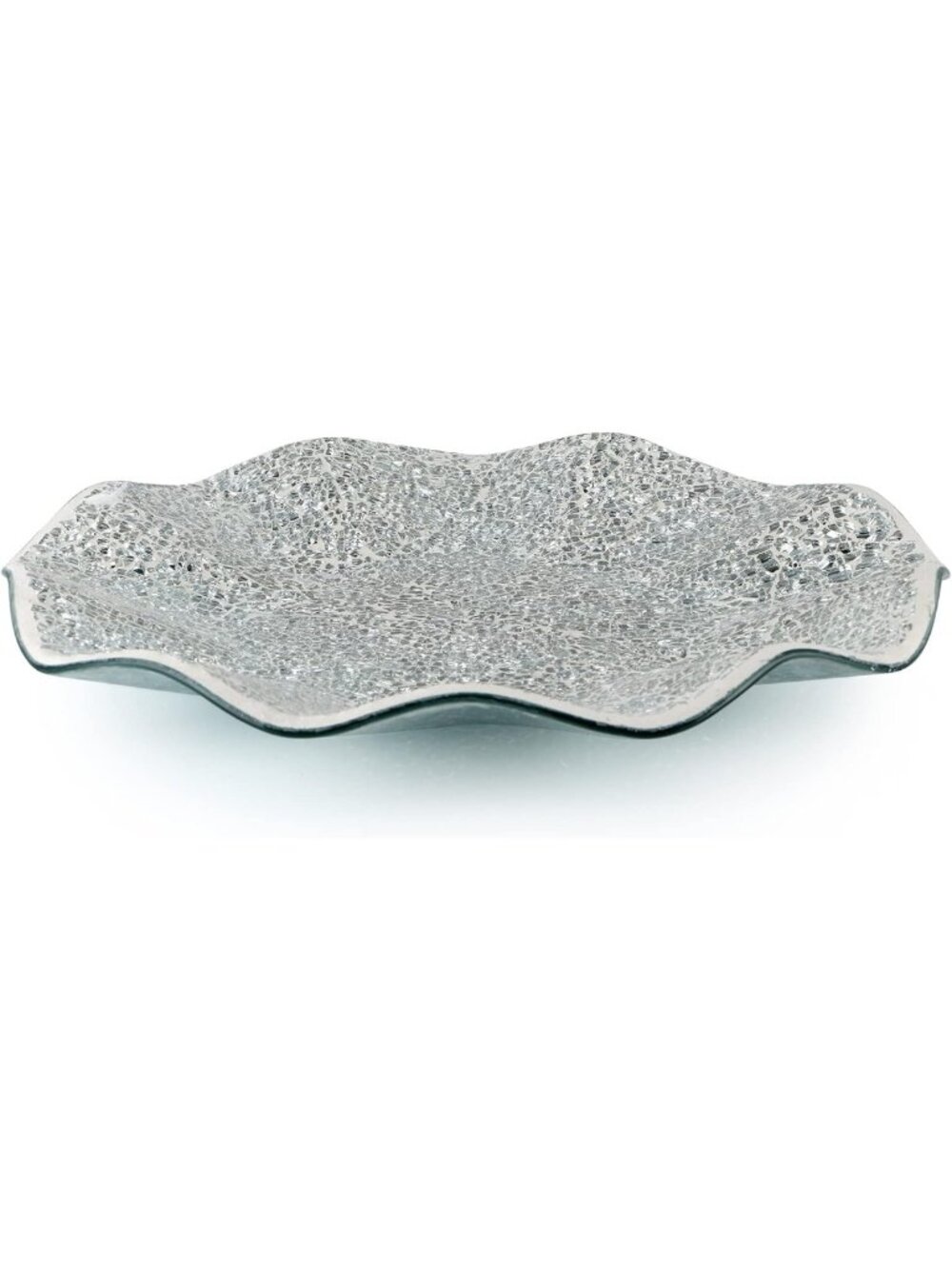 Mosaic Decorative Glass Centerpiece Tray - 11.6" Home Decor Bowl for Dining Room